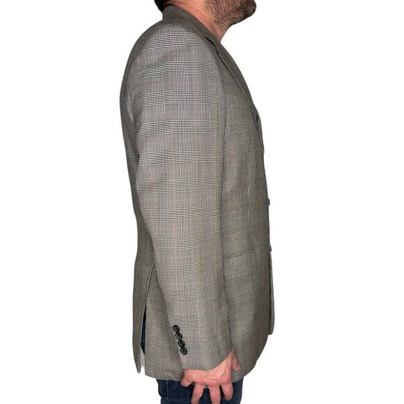 Brooks Brothers 346 Big & Tall 44L 100% WOOL Gray PLAID 3 Button Blazer Jacket - Picture 4 of 12